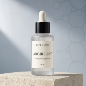 Pept Derme Argireline peptide serum in a glass dropper bottle