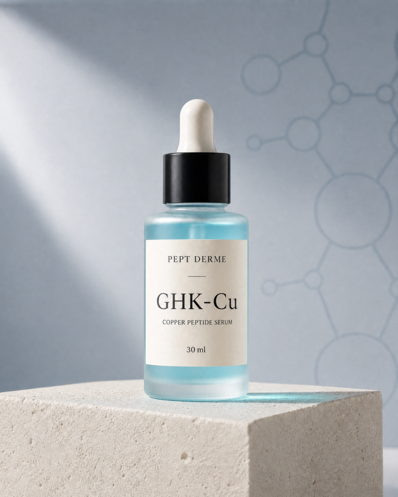 Pept Derme GHK-Cu blue copper peptide serum bottle